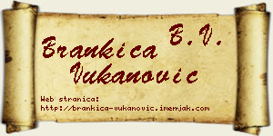 Brankica Vukanović vizit kartica